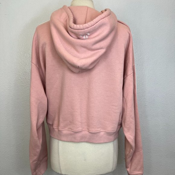 Aritzia tna Camille White Cap Pink Side Stripe Cropped Hoodie Size M - Picture 6 of 10